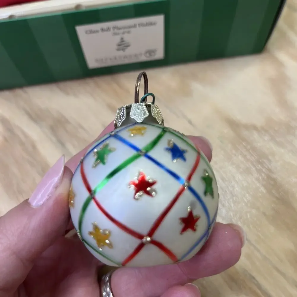 Vtg 2000 Department 56 6 Piece Glass Christmas Ornament Place Card Holder - Picture 4 of 11